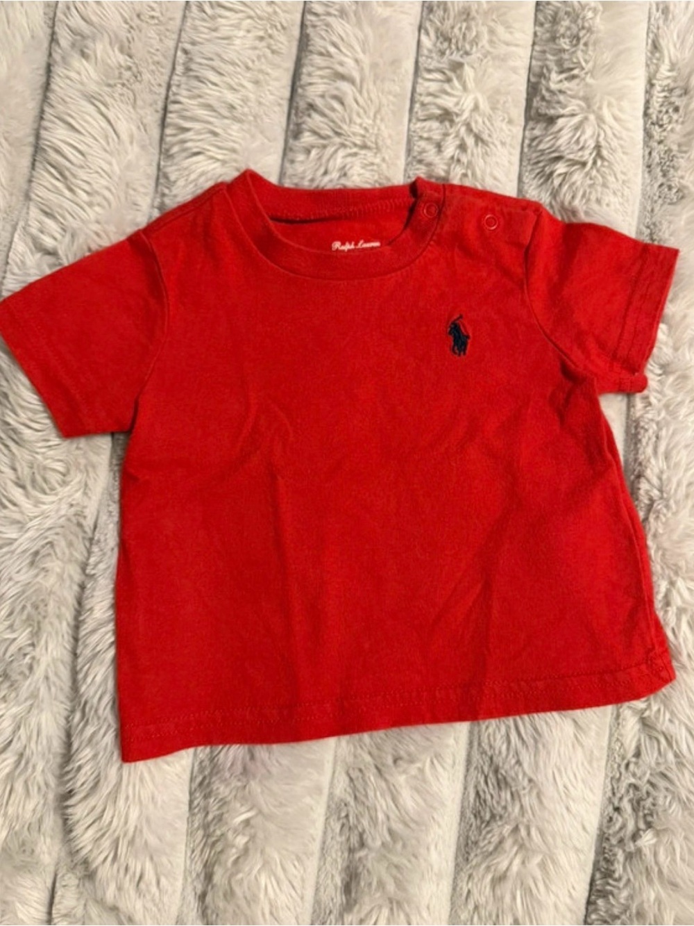Ralph Lauren Red Short-Sleeve Polo Tee with Navy Pony